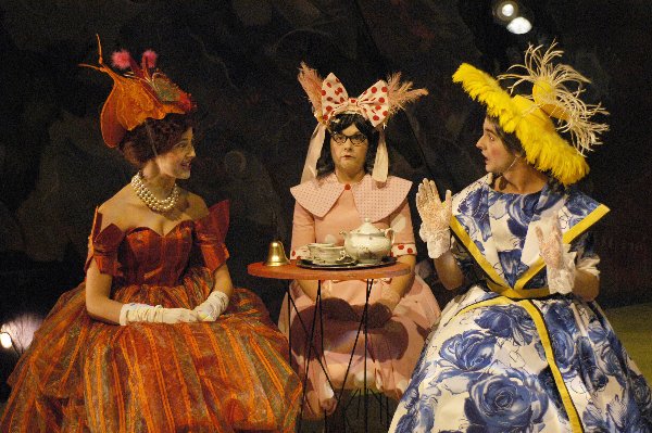 From left to right - Samantha Madely as 'The Madwoman of Chaillot', Sophia 
Stewart as 'Gabrielle' and Anthony Johnston as 'Constance; photo by Andree Lanthier